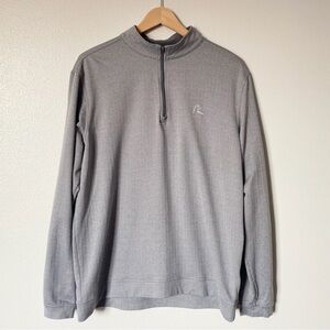 Rhoback Quarter Zip Pullover Mens Gray Herringbone Performance Golf Large